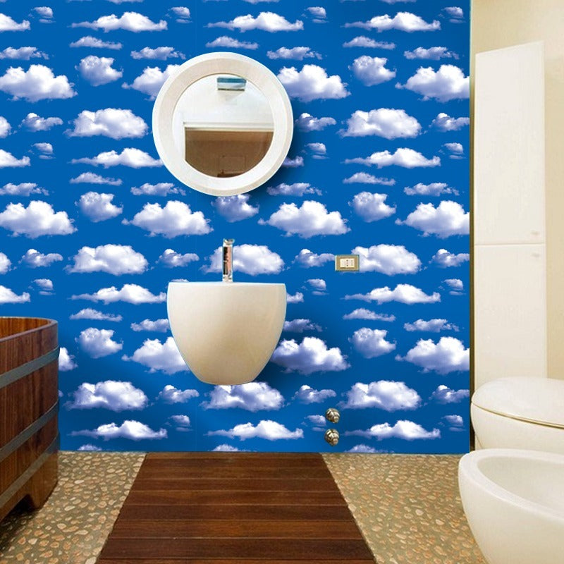 Papel Tapiz De Nubes En El Cielo Azul Autoadherible Pared