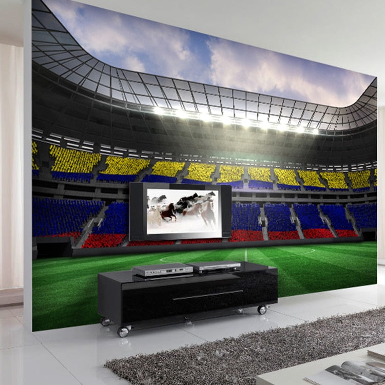 Bacaz-Decoración de pared de campo de fútbol de Barcelona, papel tapiz de fútbol, Mural para paredes, 3d pegatina, murales, papel de pared, revestimientos de paredes 3d