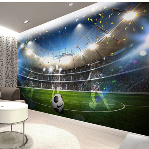 Bacaz-Decoración de pared de campo de fútbol de Barcelona, papel tapiz de fútbol, Mural para paredes, 3d pegatina, murales, papel de pared, revestimientos de paredes 3d