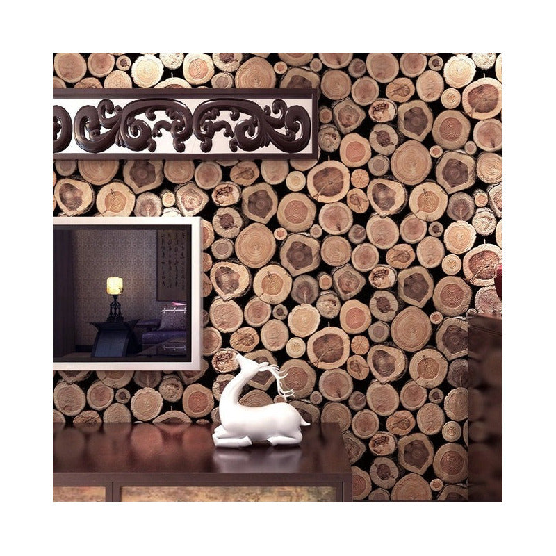 Papel Tapiz Troncos De Madera Árbol Rustico Café Moderno