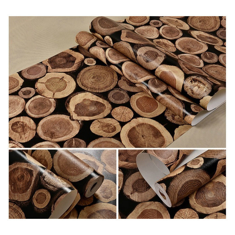 Papel Tapiz Troncos De Madera Árbol Rustico Café Moderno