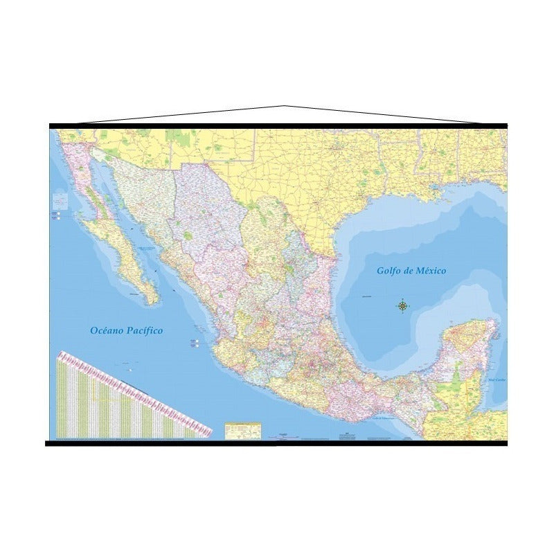 Mapa Mexico Mural Republica Mexicana 180cm X 125 Cm Gigante