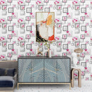 Papel Tapiz Cuadro Floral Rosa Moderno Sala Habitación