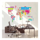 Mapa Mundial Letras Negras Vinil Sticker Mapamundi Pared