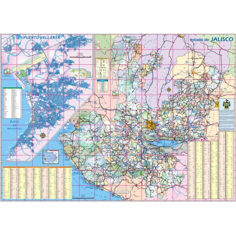 Mapa Mural Del Estado De Jalisco Carreteras 90x125cm