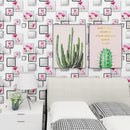 Papel Tapiz Cuadro Floral Rosa Moderno Sala Habitación