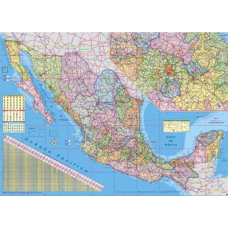 Mapa República Méxicana Mural Mexico Gigante Cartulina Plastificado