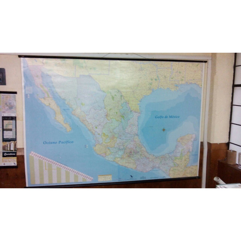 Mapa Mexico Mural Republica Mexicana 180cm X 125 Cm Gigante