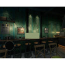 Papel Tapiz Tablas Madera Verde Vintage Moderno Restaurante