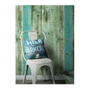 Papel Tapiz Tablas Madera Verde Vintage Moderno Restaurante