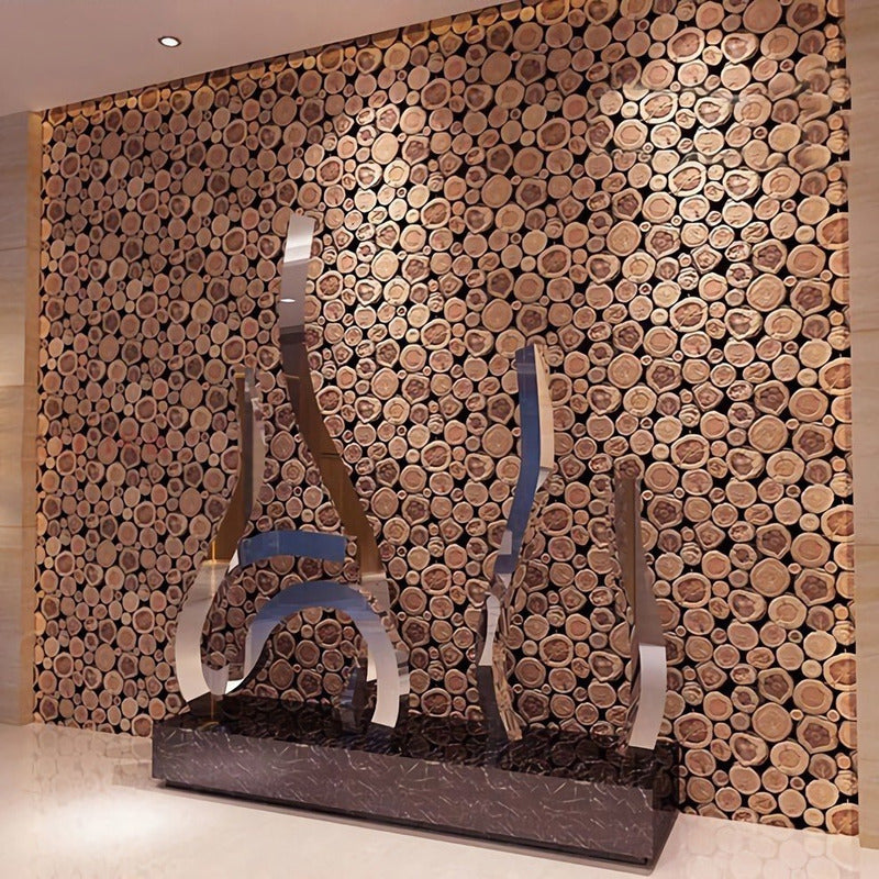 Papel Tapiz Troncos De Madera Árbol Rustico Café Moderno