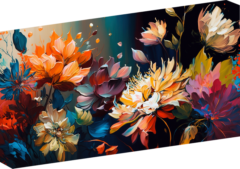 Cuadro Lienzo Canvas Flores Color Comedor Oleo Sala
