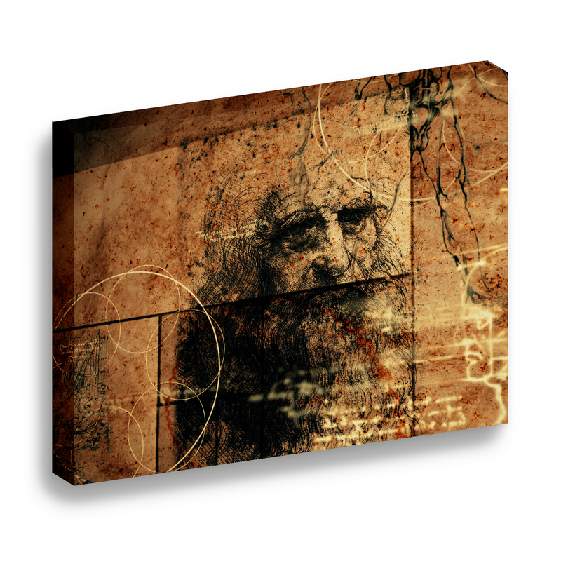 Cuadro Lienzo Canvas Código Da Vinci Retro Oficina