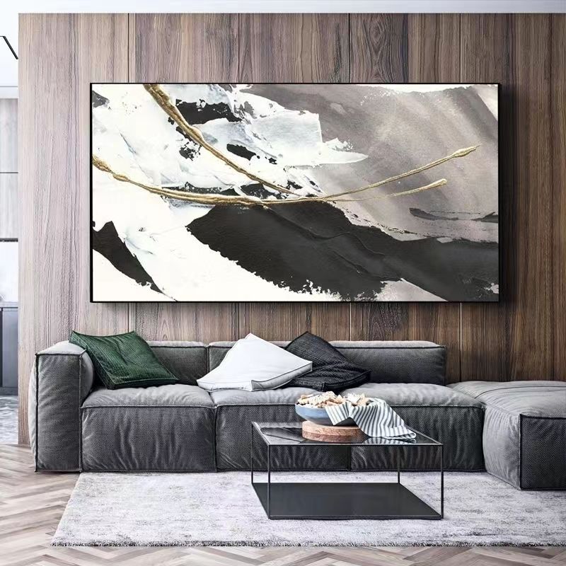 Lienzo decorativo de arte abstracto, pintura al óleo personalizable hecha a mano para sala de estar, Hotel y restaurante, imagen colgante, 100%