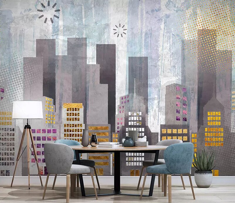 Papel de pared abstracto 8d para sala de estar, Mural 3D, papel tapiz dorado Simple, adhesivo para murales de fondo