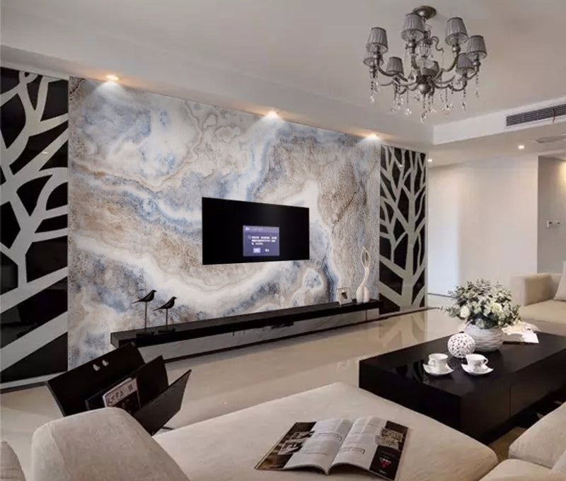 Papel de pared con textura de mármol 3D abstracto, mural de piedra moderno, rollo de papel tapiz para revestimiento de paredes de sala de estar, decoración, pegatinas de mármol 3d