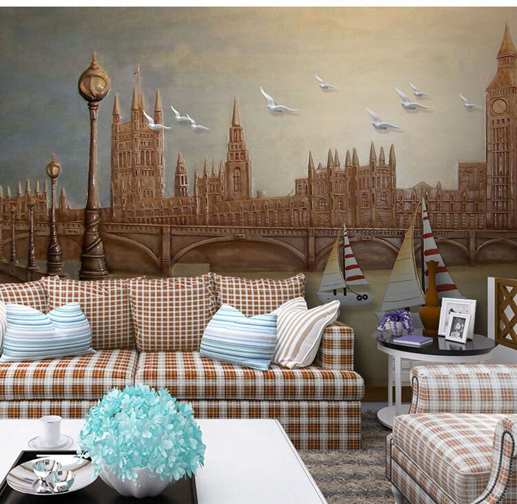 Papel tapiz peral 8d para pared, Mural de estilo europeo para sala de estar y Tv, Fondo de pared, foto Mural 8d, decoración 3D, calcomanías artísticas