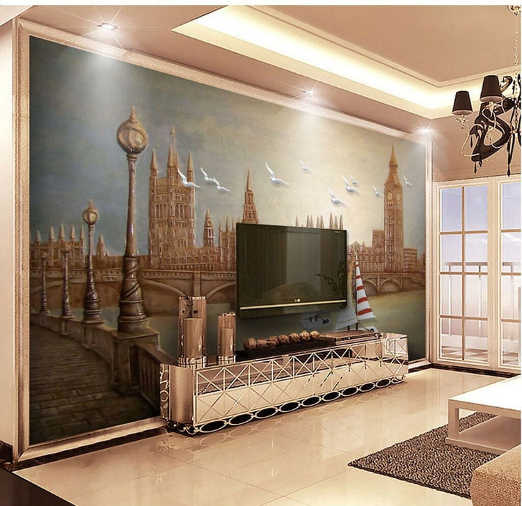 Papel tapiz peral 8d para pared, Mural de estilo europeo para sala de estar y Tv, Fondo de pared, foto Mural 8d, decoración 3D, calcomanías artísticas