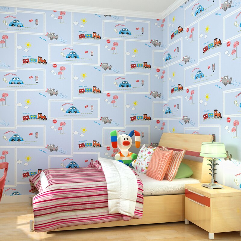 Rollos de Papel tapiz de dibujos animados 3d para habitación de niños y bebés, rollo de Papel de pared 3d, revestimientos de pared 3d