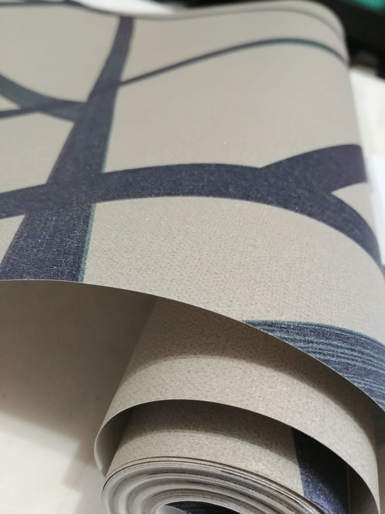 Papel Tapiz Con Patrón Geometrico Rayado Texturizado Pared