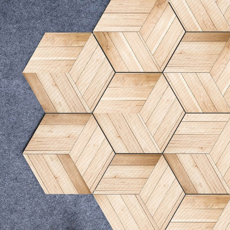 Azulejos Adhesivos Hexagonal Cocina Baño Mosaico Madera