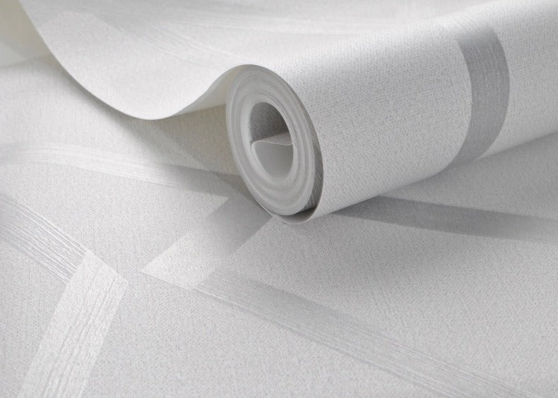 Papel Tapiz Con Patrón Geometrico Rayado Texturizado Plata